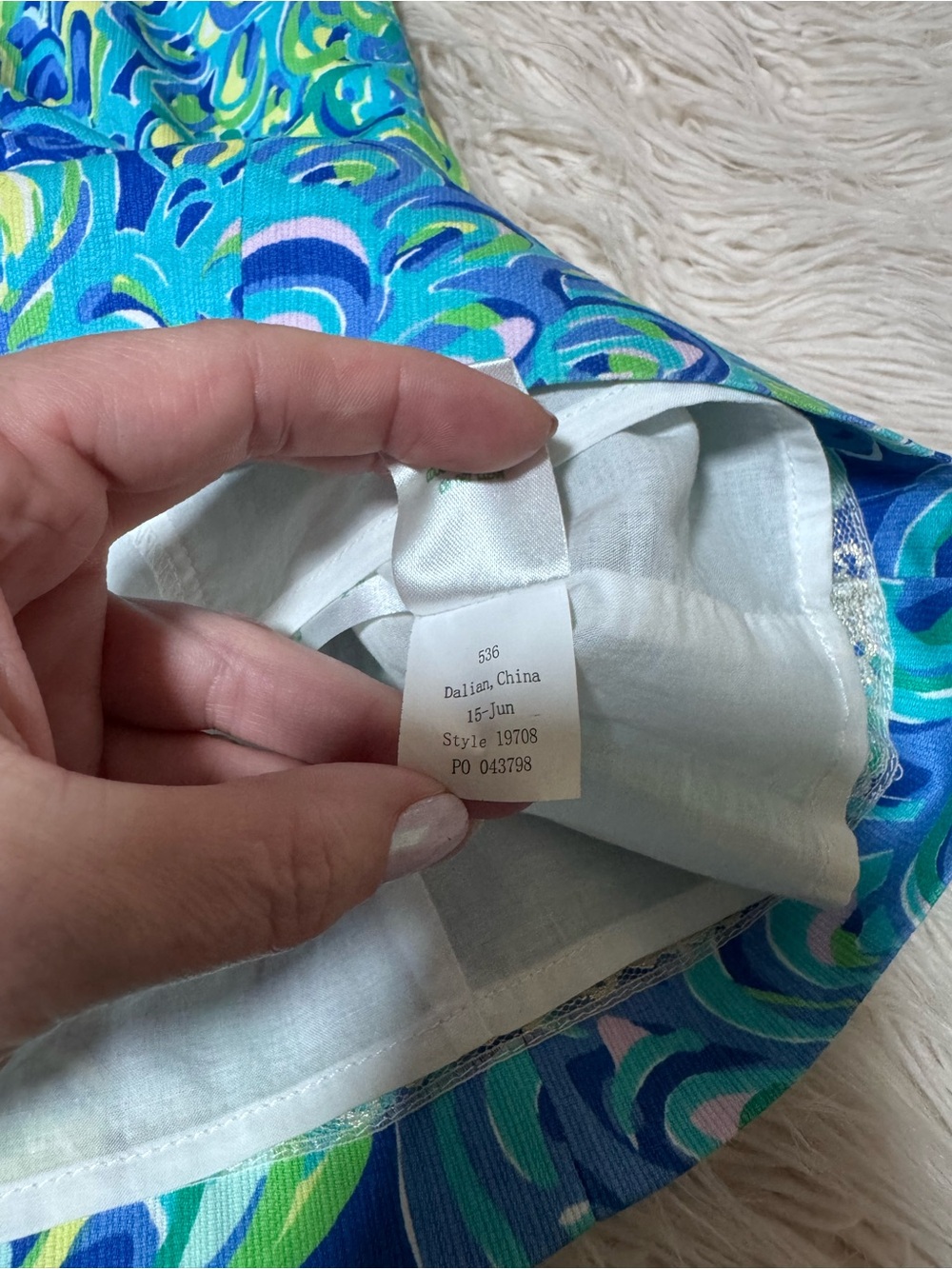Lilly Pulitzer Melle dress "Lilly's Lagoon" peacock feather print Size 6 - Picture 5 of 9
